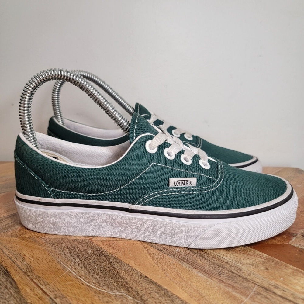 Vans Era Classic Bistro Dark Green White Canvas Skate Shoes Mens 4 Womens 5.5